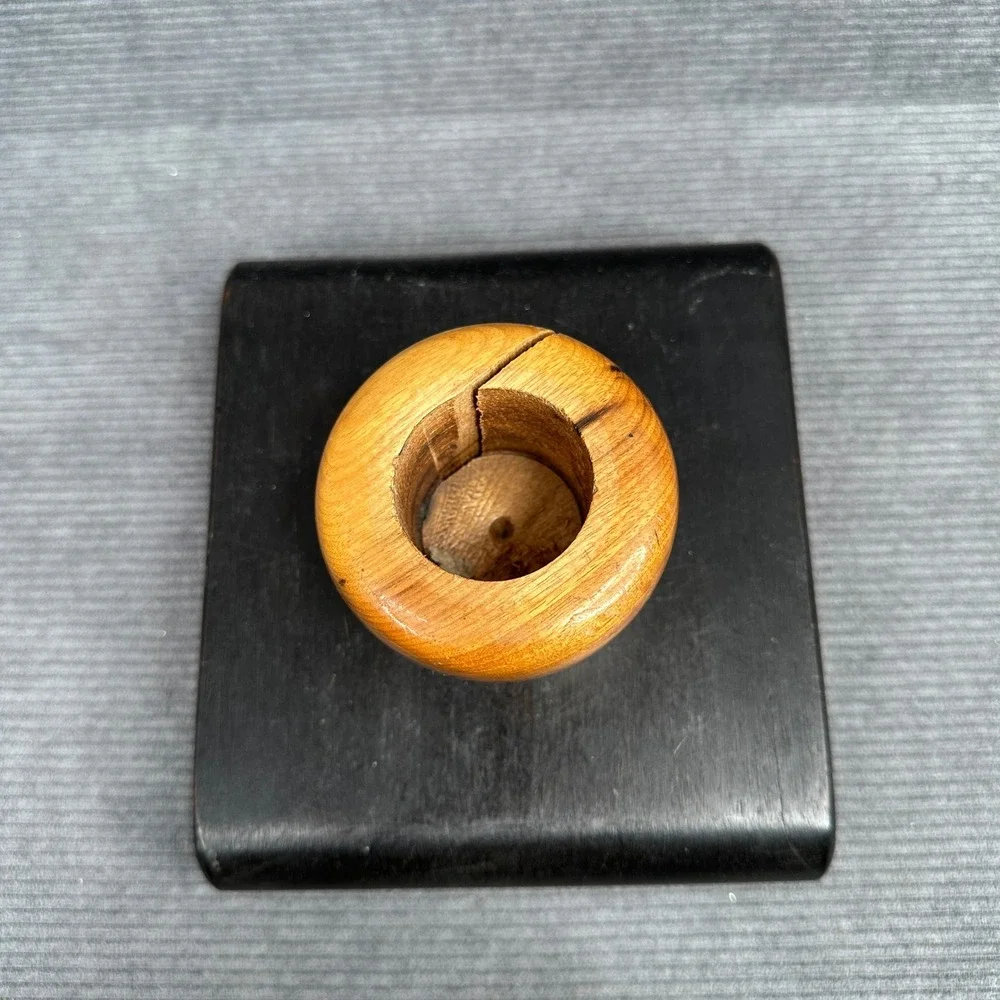 Oregon Myrtlewood Small Turned Wood Vase Toothpick Holder Seaside Oregon 3874